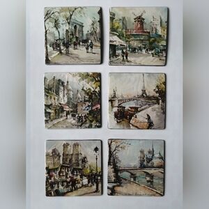 Vintage Parisian Art Coasters Galeries Lafayette